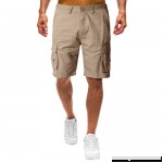 yoyorule Casual Pants Men's Casual Pure Color Outdoors Pocket Beach Work Trouser Cargo Shorts Pant 34 B07PRGSCR3